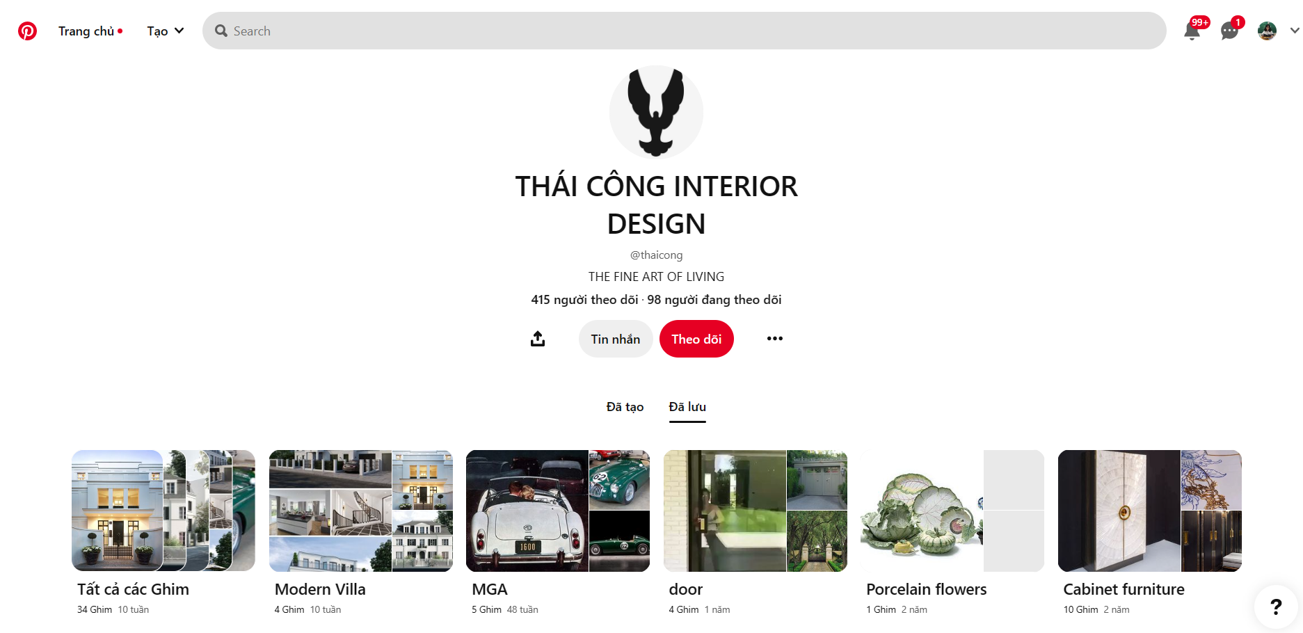 Ví dụ về Pinterest Thái Công Interior Design