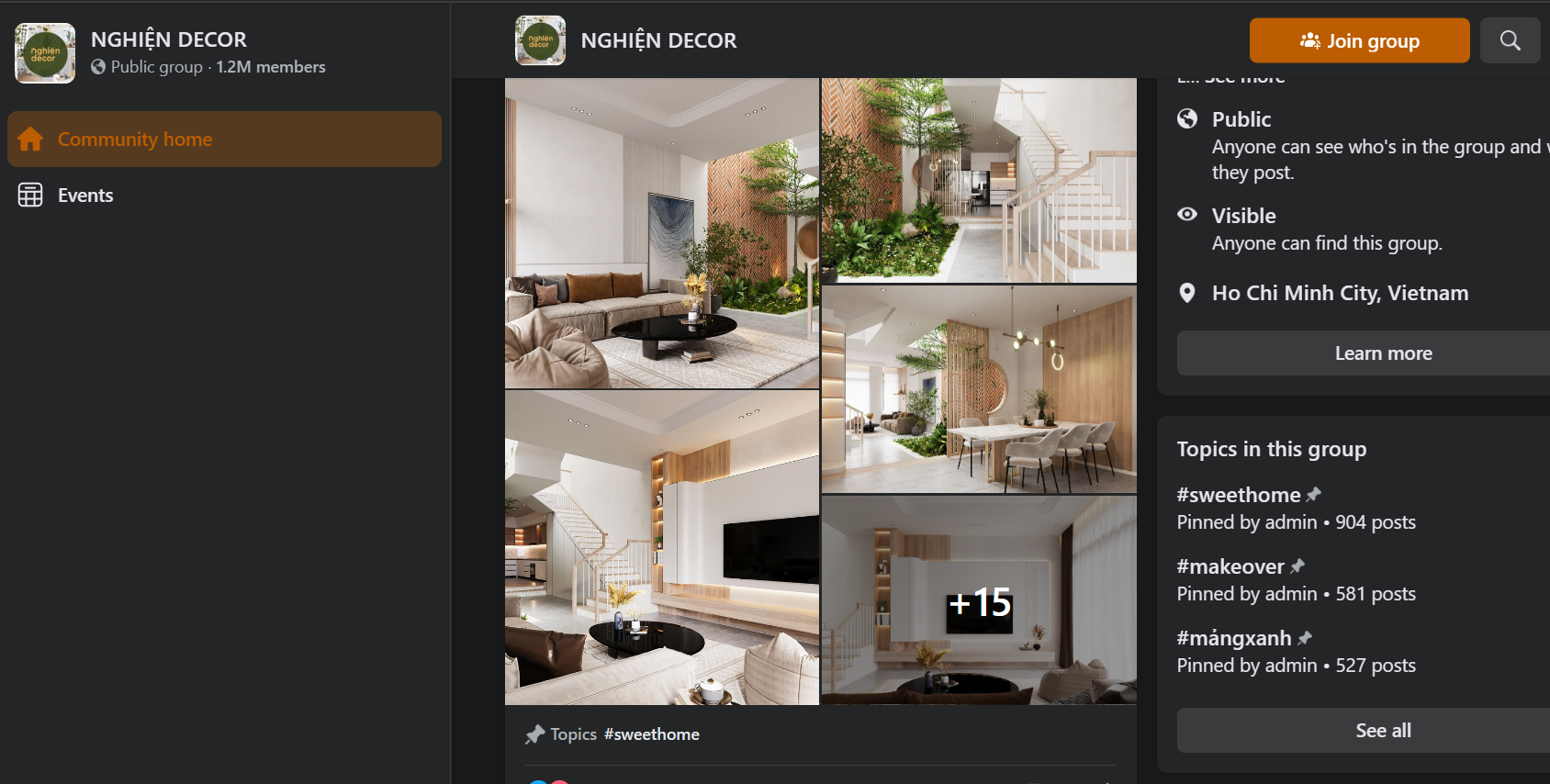 Ví dụ về group NGHIỆN DECOR