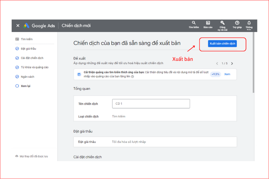 Thực hành tạo quảng cáo tìm kiếm Google Ads 