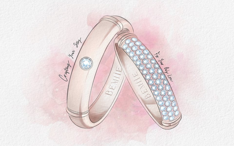 Thiết kế website trang sức BEMIIE Jewelry, cặp nhẫn thiết kế tinh tế